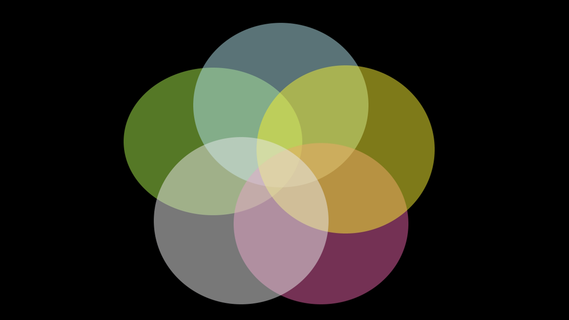 Multicolored Venn Diagram symbol design elements