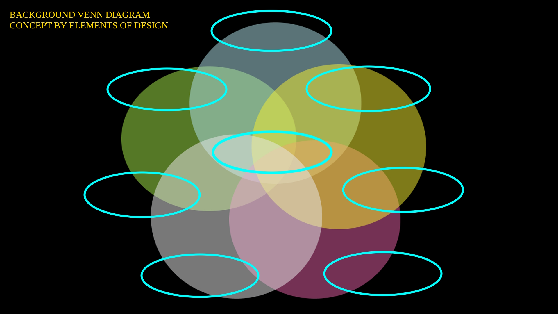Multicolored Venn Diagram symbol design elements clip2